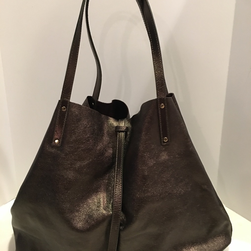 Tiffany Reversible Brown Metallic Leather Purse